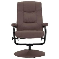 VidaXL Fauteuil Verstelbaar Met Voetenbankje Stof Bruin -Tuinmeubel Winkel 2e418b8a0d8c4756aebec27989739ce0