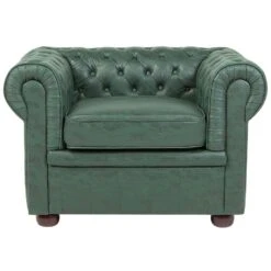 Beliani Fauteuil CHESTERFIELD - Groen Kunstleer -Tuinmeubel Winkel 32a3ff49f55f4ba392c8817c97203a44