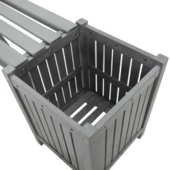 VidaXL Tuinbank Met 2 Plantenbakken 150 Cm Massief Acaciahout Grijs -Tuinmeubel Winkel 36964584607f4916a94c82b7d5b1a1ff
