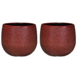 Mica Decorations Bloempot - Bordeaux - Ribbel - Keramiek - 16 X 14 Cm -Tuinmeubel Winkel 3c6fcff2965b44688b703888a26ba7a4