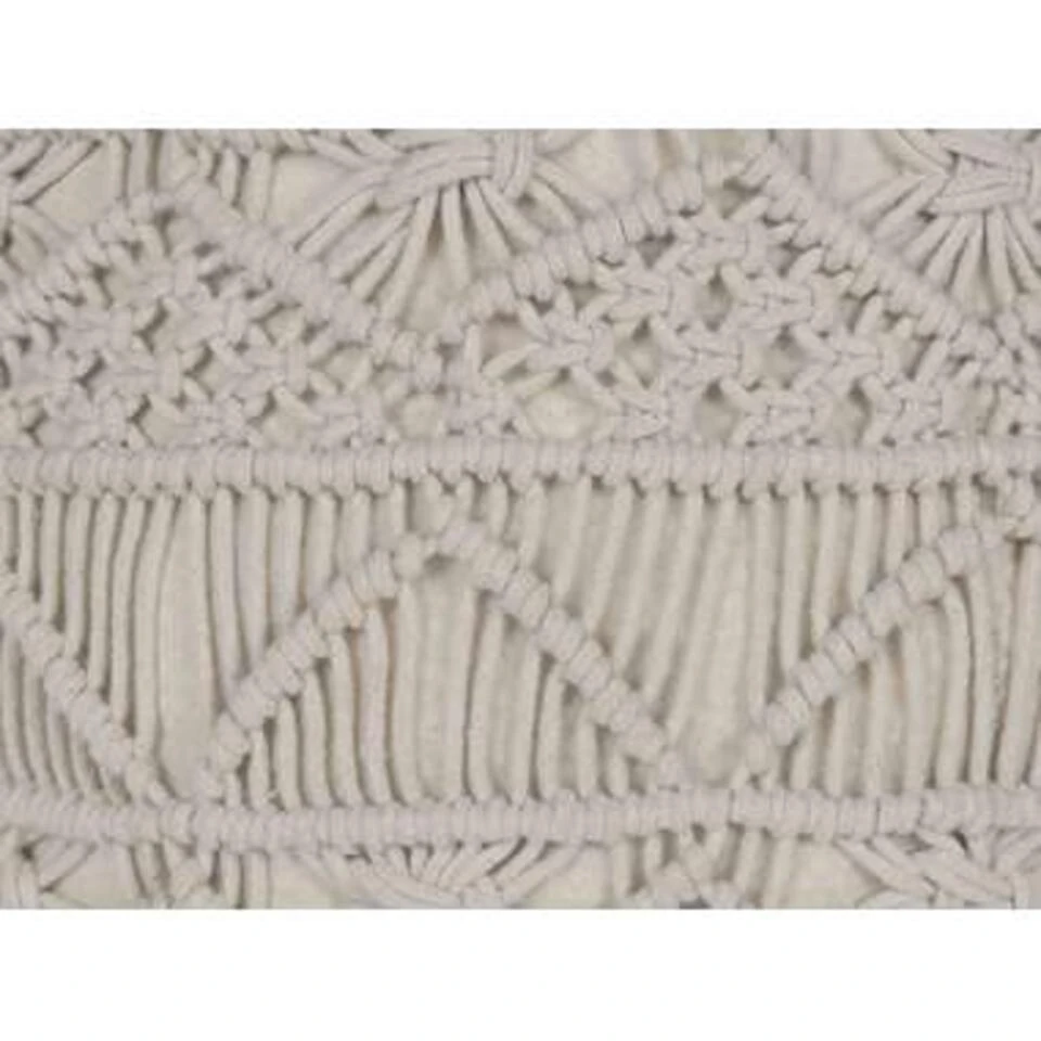 Beliani Poef KAYSERI - Beige Katoen 6 Beliani Poef KAYSERI - Beige Katoen - Afbeelding 4