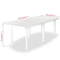 VidaXL Tuintafel 210x96x72 Cm Kunststof Wit 9 VidaXL Tuintafel 210x96x72 Cm Kunststof Wit -Tuinmeubel Winkel 4f6f70b06f4a4f1da2993dfb81eb23ac