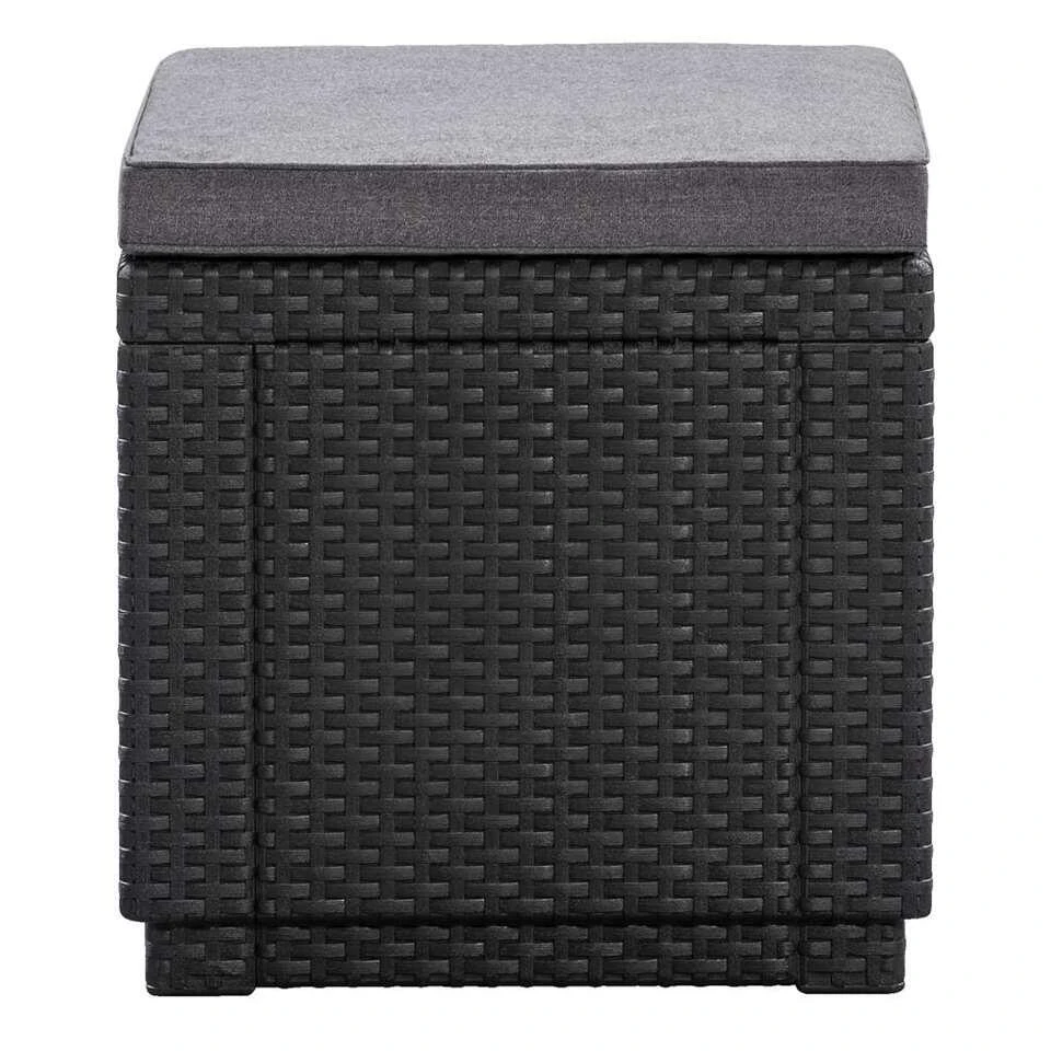 Keter Allibert Hocker/voetenbankje Cube Incl. Kussen - Grijs - 39x42x42 Cm 4 Keter Allibert Hocker/voetenbankje Cube Incl. Kussen - Grijs - 39x42x42 Cm - Afbeelding 2