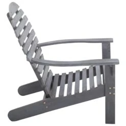 VidaXL Stoel Adirondack Massief Acaciahout Grijs -Tuinmeubel Winkel 50c2edec29a14383aab360da3727aef9