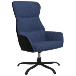 VidaXL Relaxstoel Met Voetensteun Stof Blauw -Tuinmeubel Winkel 553caefc2c474f2095bb26962563cfbe