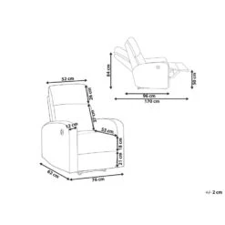 Beliani TV-fauteuil VERDAL - Grijs Fluweel -Tuinmeubel Winkel 5ab3c9c55a5448e6846ad74a886bdb78