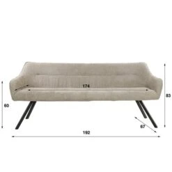 Hoyz - Eetkamerbank Plooi 180cm - Boucle - Zandkleur -Tuinmeubel Winkel 5db2a180e6254a529fdab2ad823a3491