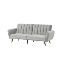 Beliani Slaapbank - VIMMERBY Grijs Fluweel -Tuinmeubel Winkel 5f788582410540598f60ec368a06a43b