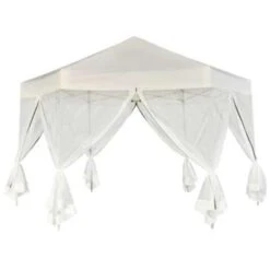 VidaXL Partytent Pop-up Zeshoekig Met 6 Zijwanden 3,6x3,1 M Crèmewit -Tuinmeubel Winkel 61191bf4d9574001bc68f0da014ed137