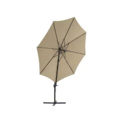 Beliani Cantilever Parasol SAVONA II - Beige Polyester -Tuinmeubel Winkel 611f23d5050f423e93774000f5401710
