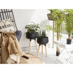 Beliani Plantenbak Voor Buiten AGROS - Zwart Ijzer 8 Beliani Plantenbak Voor Buiten AGROS - Zwart Ijzer -Tuinmeubel Winkel 630e437a9c1a4a5384d8deacae61461c