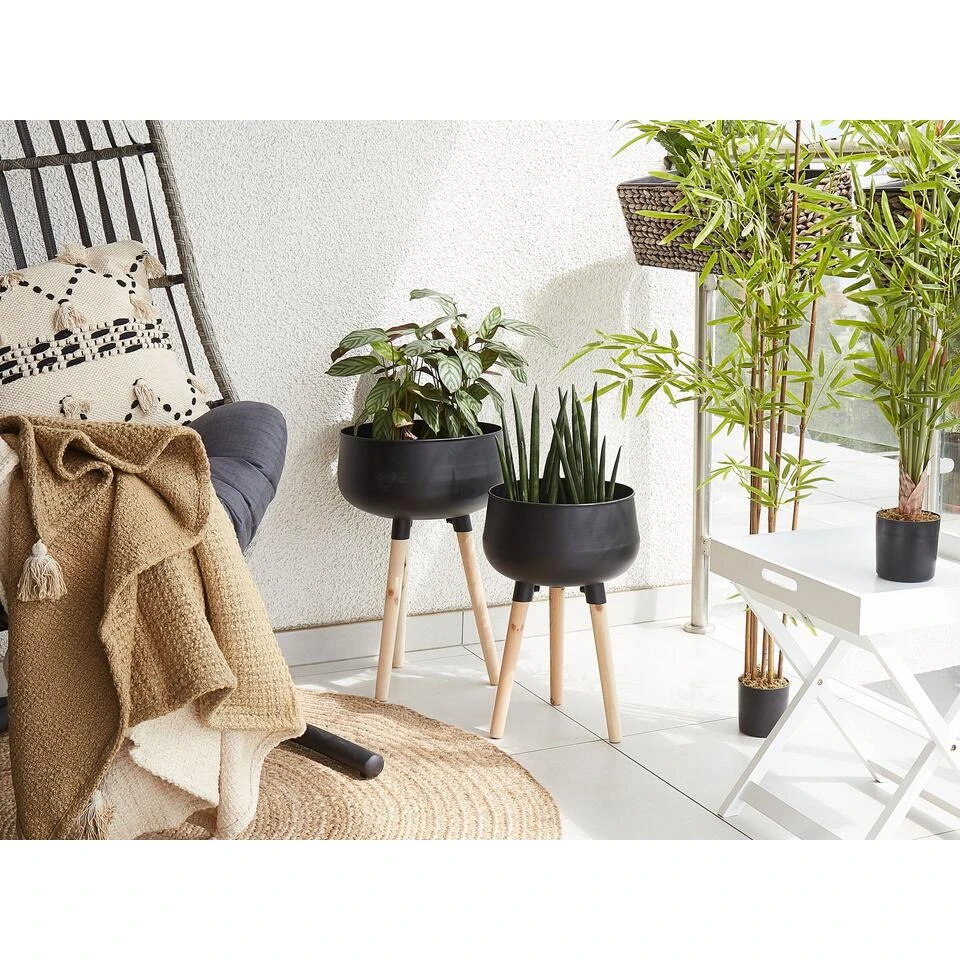 Beliani Plantenbak Voor Buiten AGROS - Zwart Ijzer 5 Beliani Plantenbak Voor Buiten AGROS - Zwart Ijzer - Afbeelding 3