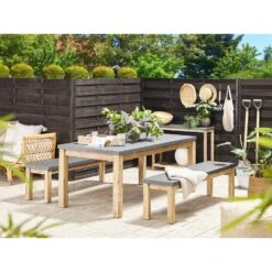 Beliani Tuinbank OSTUNI - Grijs Vezelcement -Tuinmeubel Winkel 642625f283904bcc884e295789e0cc44