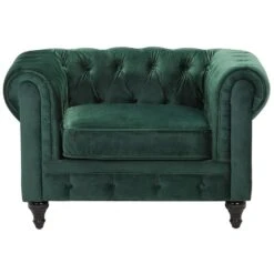 Beliani Fauteuil CHESTERFIELD - Groen Fluweel -Tuinmeubel Winkel 644a544b75ca4ee49d2151fb59a3de2a