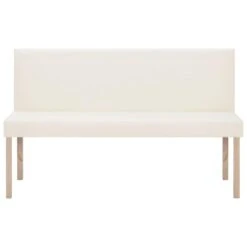 VidaXL Bankje 139,5 Cm Kunstleer Crème -Tuinmeubel Winkel 65180bcdbed7406bae2c2c0e5cc1b972