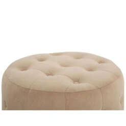 Beliani Poef TAMPA - Beige Fluweel -Tuinmeubel Winkel 6caa5ebb48144d6d9a069321645ebc5d