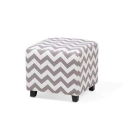 Beliani Poef KANSAS - Grijs Katoen -Tuinmeubel Winkel 6ea0efe5c0ad417393cb18fa16b12368