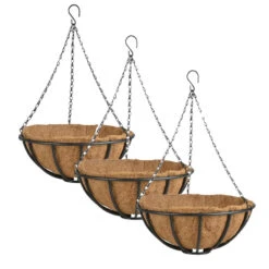Esschert Design Hanging Basket - Metaal - Zwart - Met Inlegvel - 35 Cm -Tuinmeubel Winkel 6f5fe4a53488403396b4973a6a2f0523