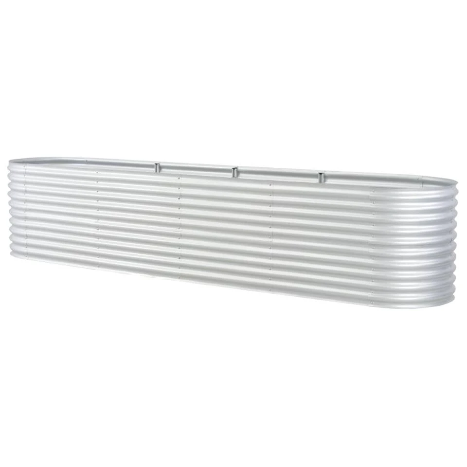 VidaXL Plantenbak Verhoogd 400x80x81 Cm Gegalvaniseerd Staal Zilver 5 VidaXL Plantenbak Verhoogd 400x80x81 Cm Gegalvaniseerd Staal Zilver - Afbeelding 3