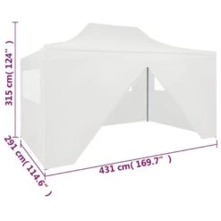 VidaXL Partytent Met 4 Zijwanden Inklapbaar 3x4,5 M Wit -Tuinmeubel Winkel 71ae2804aef54d3a9bf3949d0313c515
