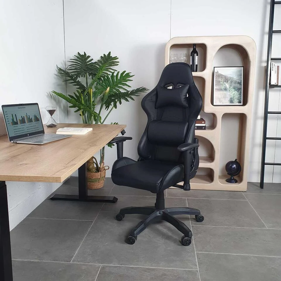 Giga Meubel Gamestoel Zwart - Gaming Stoel - Bureaustoel - Verstelbare Hoogte 5 Giga Meubel Gamestoel Zwart - Gaming Stoel - Bureaustoel - Verstelbare Hoogte - Afbeelding 3