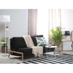 Beliani Tweezitsbank - EDLAND Zwart Polyester -Tuinmeubel Winkel 7a7a2880b49549ea839bf42526943d10