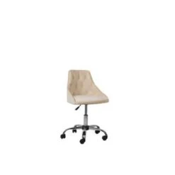 Beliani Bureaustoel PARRISH - Beige Fluweel -Tuinmeubel Winkel 7ba32d8a379d4f6ab11269661087e0cb