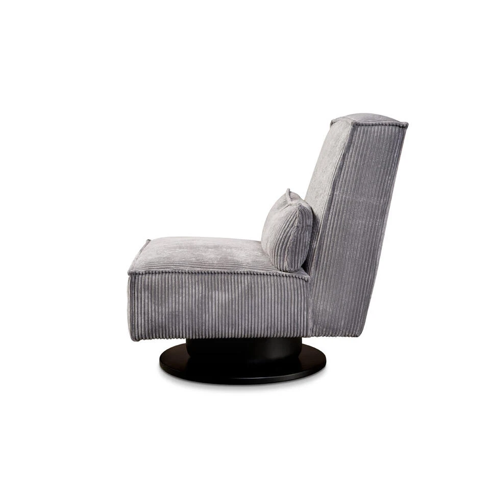 Draaifauteuil Stuttgart - Ribcord - Antraciet 5 Draaifauteuil Stuttgart - Ribcord - Antraciet - Afbeelding 3
