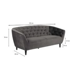 Bank Thyrza 3-zits - Fluweel - Donkergrijs -Tuinmeubel Winkel 81019460 6900