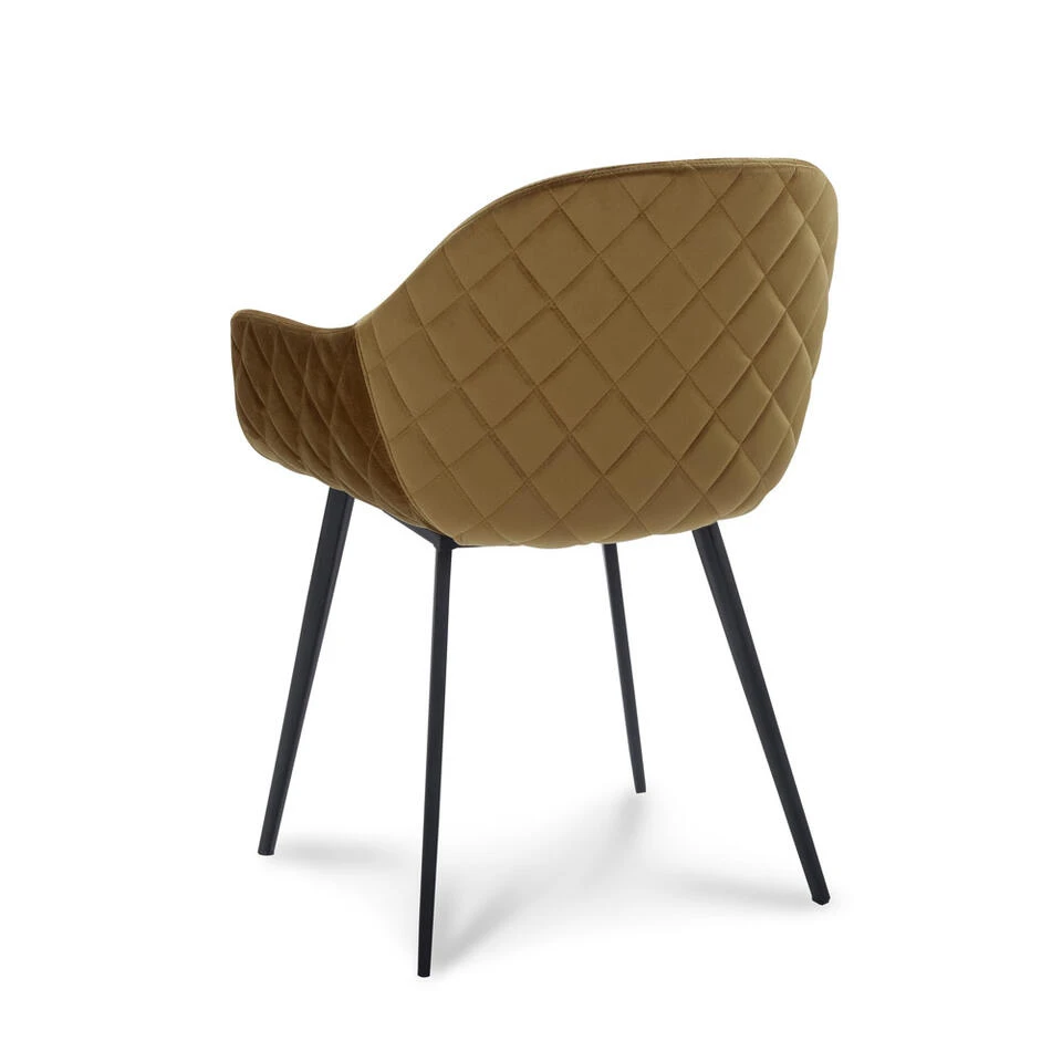 Eetkamerstoel Rouen - Velvet - Goudkleurig (2 Stuks) 5 Eetkamerstoel Rouen - Velvet - Goudkleurig (2 Stuks) - Afbeelding 3