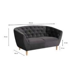 Bank Thyrza 2-zits - Fluweel - Donkergrijs -Tuinmeubel Winkel 81020424 6900