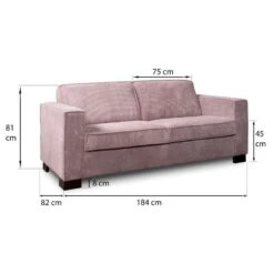 Bank Stuttgart 3-zits - Ribcord - Roze -Tuinmeubel Winkel 81023420 9600