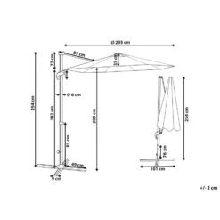 Beliani Cantilever Parasol SAVONA II - Beige Polyester -Tuinmeubel Winkel 82d7d8549ac34faebee2fe0c6d083745