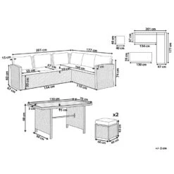Beliani Tuintafelset BARDI - Beige Pe Rotan -Tuinmeubel Winkel 840794f045064c268bd6316be01ea1ef