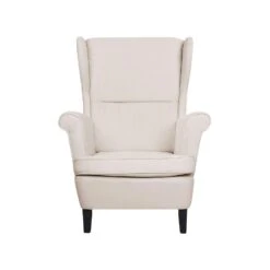 Beliani Oorfauteuil ABSON - Beige Polyester -Tuinmeubel Winkel 84695a039fcb4624bc55cf1d271604a2
