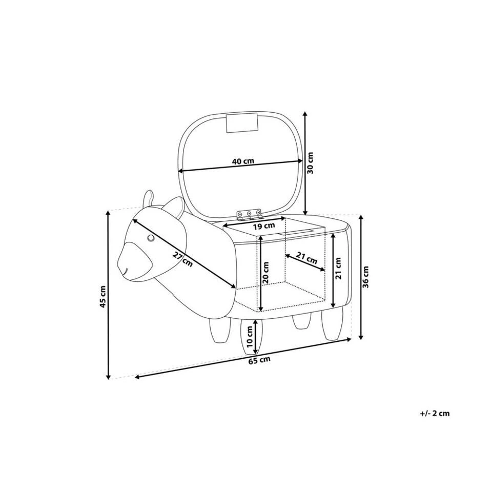 Beliani Dierenhocker ALPACA - Grijs Polyester, Katoen 6 Beliani Dierenhocker ALPACA - Grijs Polyester, Katoen - Afbeelding 4