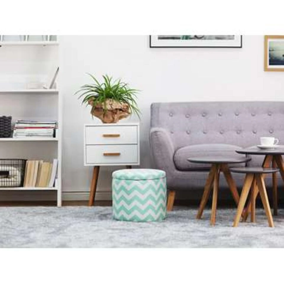 Beliani Poef TUNICA - Groen Katoen 5 Beliani Poef TUNICA - Groen Katoen - Afbeelding 3