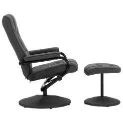 VidaXL Fauteuil Verstelbaar Met Voetenbankje Stof Donkergrijs -Tuinmeubel Winkel 98df20ae8c5141e4b8edf1a30d4cbed7