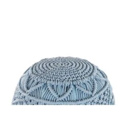 Beliani Poef KAYSERI - Blauw Katoen -Tuinmeubel Winkel 99487f4d56364b0784f000f7cd13991d