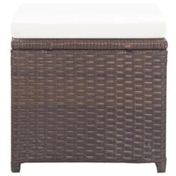 VidaXL Tuinkrukken 2 St Met Kussens Poly Rattan Bruin -Tuinmeubel Winkel 9d190c230ac54577bd86639353f75a46