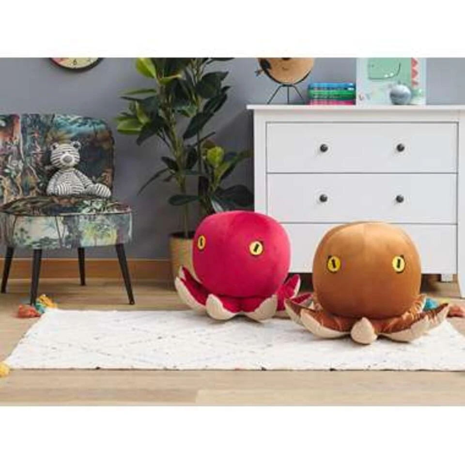 Beliani Dierenhocker OCTOPUS - Bruin Fluweel 4 Beliani Dierenhocker OCTOPUS - Bruin Fluweel - Afbeelding 2