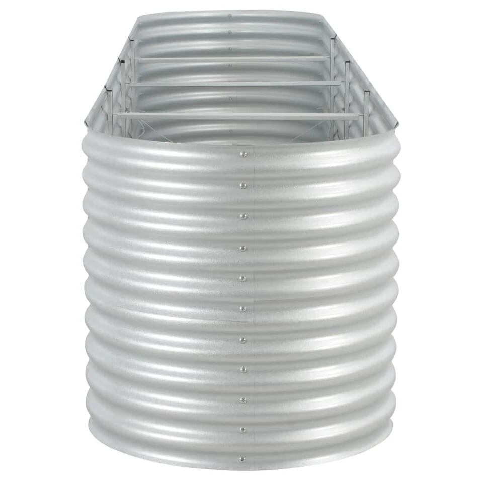 VidaXL Plantenbak Verhoogd 400x80x81 Cm Gegalvaniseerd Staal Zilver 6 VidaXL Plantenbak Verhoogd 400x80x81 Cm Gegalvaniseerd Staal Zilver - Afbeelding 4