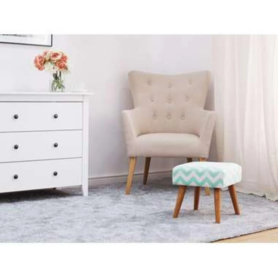 Beliani Hocker MANTEO - Groen Katoen 4 Beliani Hocker MANTEO - Groen Katoen - Afbeelding 2