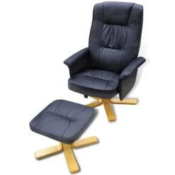 VidaXL Fauteuil Met Voetenbankje Kunstleer Zwart 9 VidaXL Fauteuil Met Voetenbankje Kunstleer Zwart -Tuinmeubel Winkel b04c8bc1b9e54529ade4a1ea0c3aa340