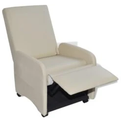 VidaXL Fauteuil Inklapbaar Kunstleer Crème 7 VidaXL Fauteuil Inklapbaar Kunstleer Crème -Tuinmeubel Winkel b9395a23aa684473b2e9afc39c502f7a