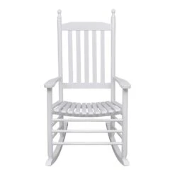 VidaXL Schommelstoel Met Gebogen Zitting Hout Wit -Tuinmeubel Winkel babc286272ac46eca07d055e360a7f38