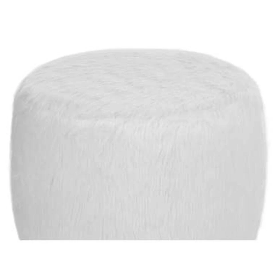 Beliani Hocker IOWA - Wit Polyester 4 Beliani Hocker IOWA - Wit Polyester - Afbeelding 2