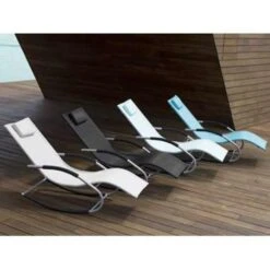 Beliani Tuinligstoel CARANO - Blauw Staal, Textiel -Tuinmeubel Winkel bc49f795bcfe402dad1fd3d5652eb9e5