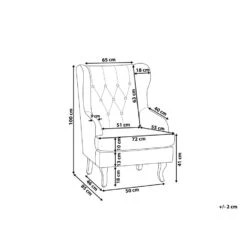 Beliani Oorfauteuil ALTA - Groen Fluweel -Tuinmeubel Winkel c613c8286ff74cb9a702831023c75fff