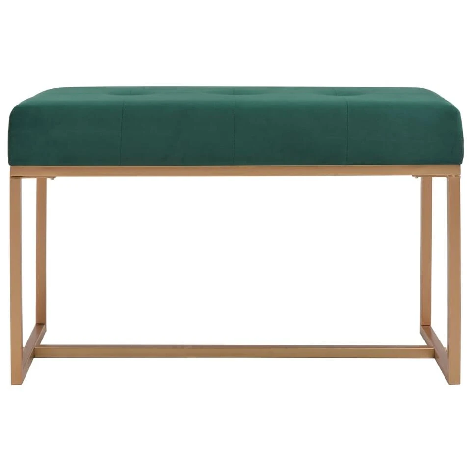 VidaXL Bankje 80 Cm Fluweel Groen 4 VidaXL Bankje 80 Cm Fluweel Groen - Afbeelding 2